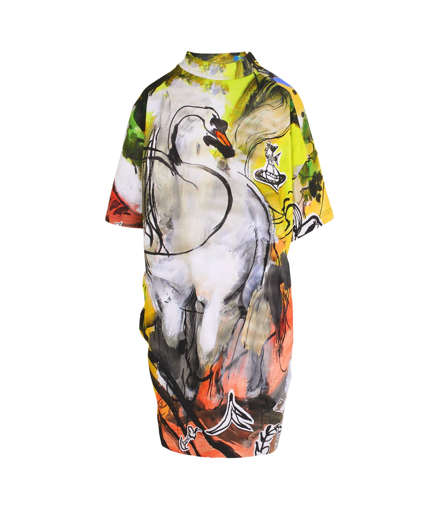 Drunken-T-shirt-Dress-Vivienne-Westwood-Dresses-550477_nobg Vivienne Westwood Drunken T-shirt Dress - Vivienne Westwood Dresses - Punk Luxury - Shop at Coveti