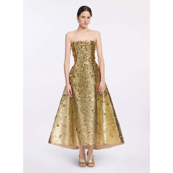 Elie Saab Bead Embroidered Golden Gown, view 2