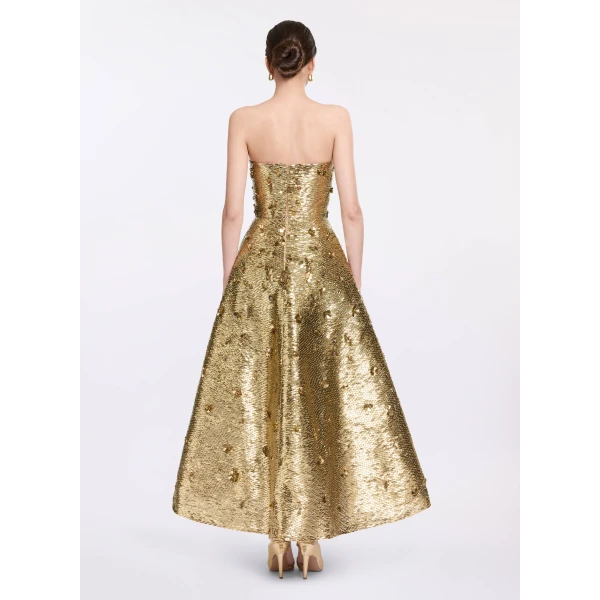 Elie Saab Bead Embroidered Golden Gown, view 3