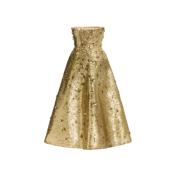 Elie Saab Bead Embroidered Golden Gown, view 5