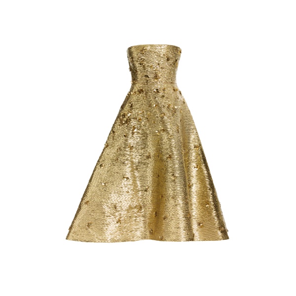 Elie Saab Bead Embroidered Golden Gown in Gold featuring  – Luxury Designer Fashion at Coveti.