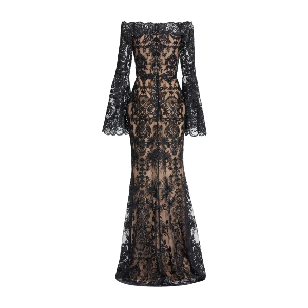 Elie Saab Embroidered Off-The-Shoulder Dress, view 5