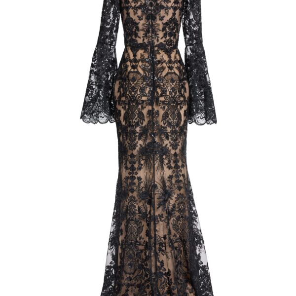 Elie Saab Embroidered Off-The-Shoulder Dress in Black featuring  – Luxury Designer Fashion at Coveti.