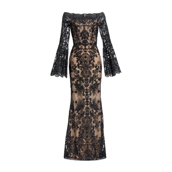 Elie Saab Embroidered Off-The-Shoulder Dress