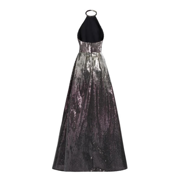 Elie Saab Halter Gradient Sequin Gown, view 5