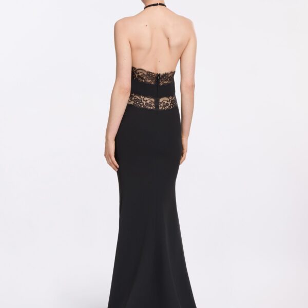 Elie Saab Halter Neck Dress in Black featuring  – Luxury Designer Fashion at Coveti.