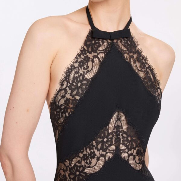 Elie Saab Halter Neck Dress in Black featuring  – Luxury Designer Fashion at Coveti.