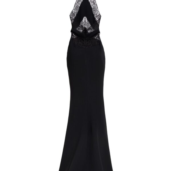 Elie Saab Halter Neck Dress in Black featuring  – Luxury Designer Fashion at Coveti.