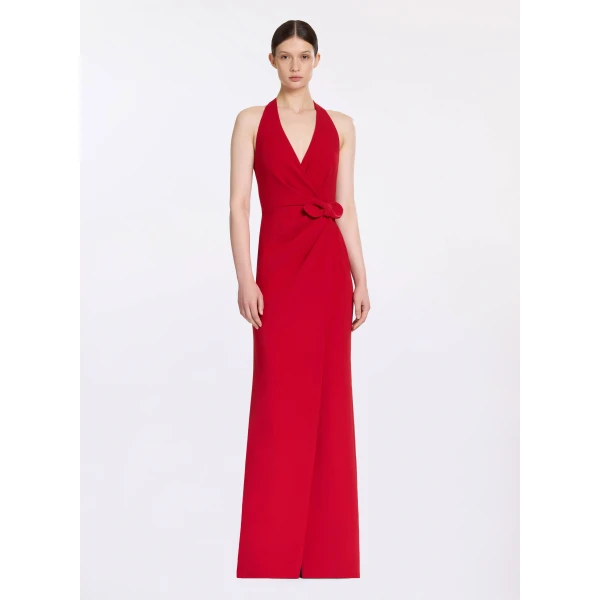 Elie Saab Long Cady Dress With Bow Detail, view 2