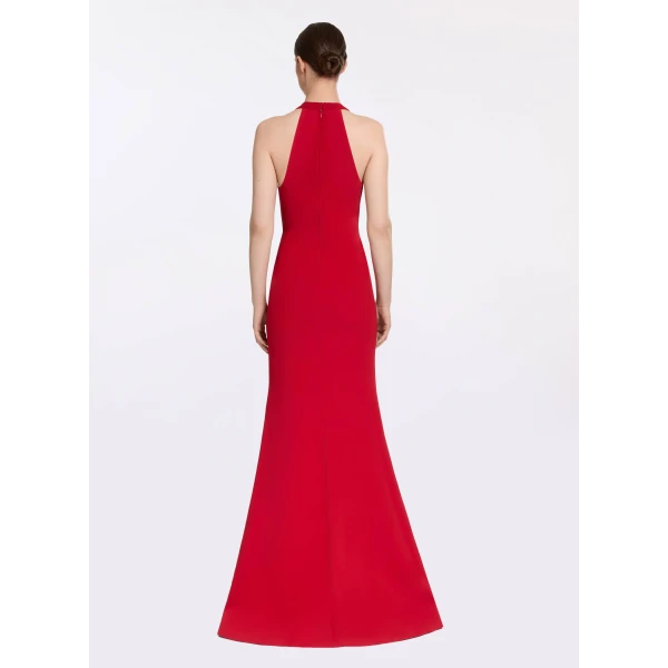 Elie Saab Long Cady Dress With Bow Detail, view 3