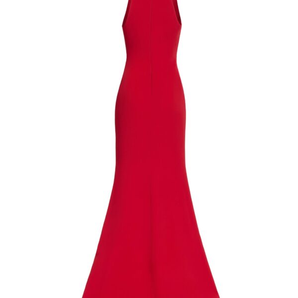 Elie Saab Long Cady Dress With Bow Detail in Red featuring  – Luxury Designer Fashion at Coveti.