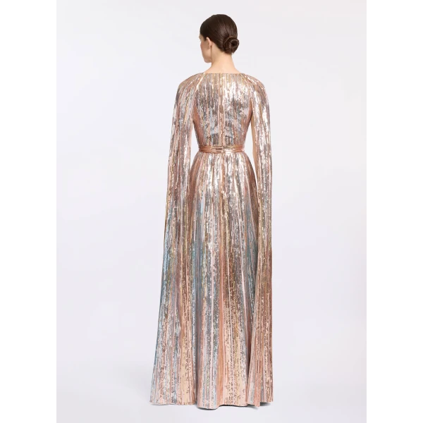 Elie Saab Multicolor Sequin Embroidered Dress, view 3