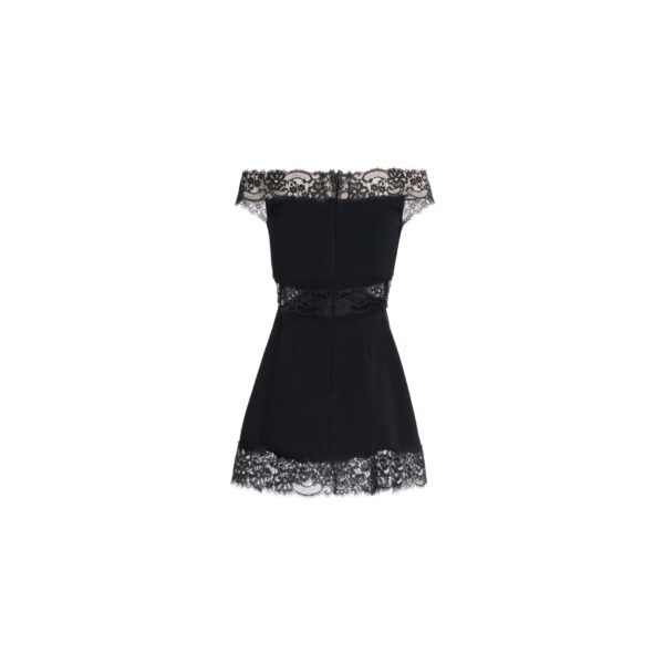 Elie Saab Off-The-Shoulder Short Dress in Black featuring  – Luxury Designer Fashion at Coveti.