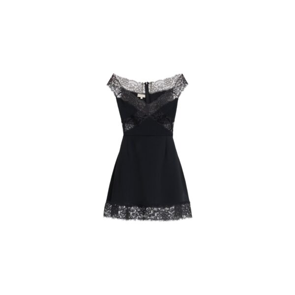 Elie Saab Off-The-Shoulder Short Dress in Black featuring  – Luxury Designer Fashion at Coveti.