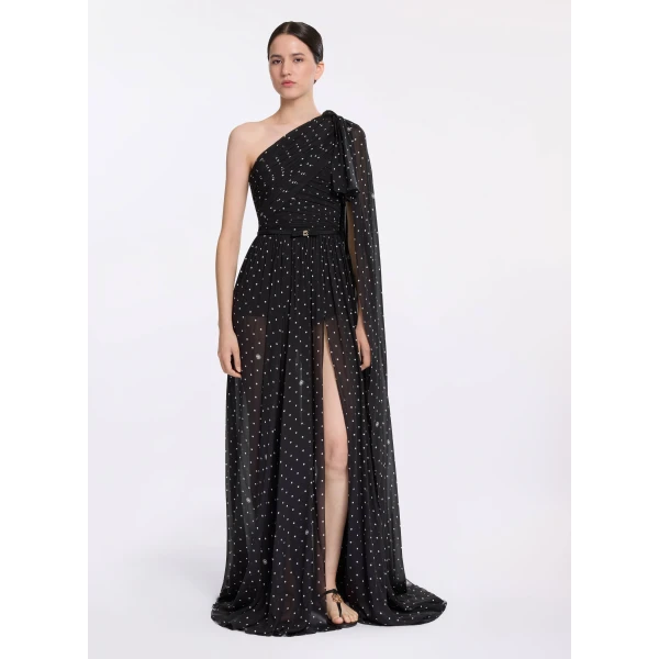 Elie Saab One-Shoulder Polka Dot Dress, view 2