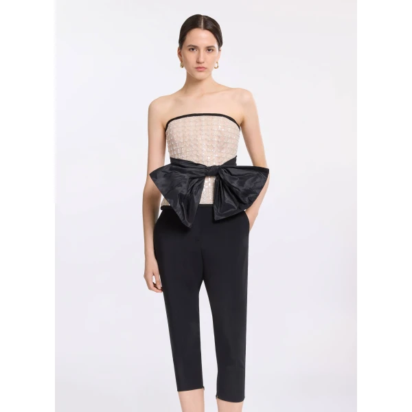 Elie Saab Pearl Corset With Bow Top, view 2