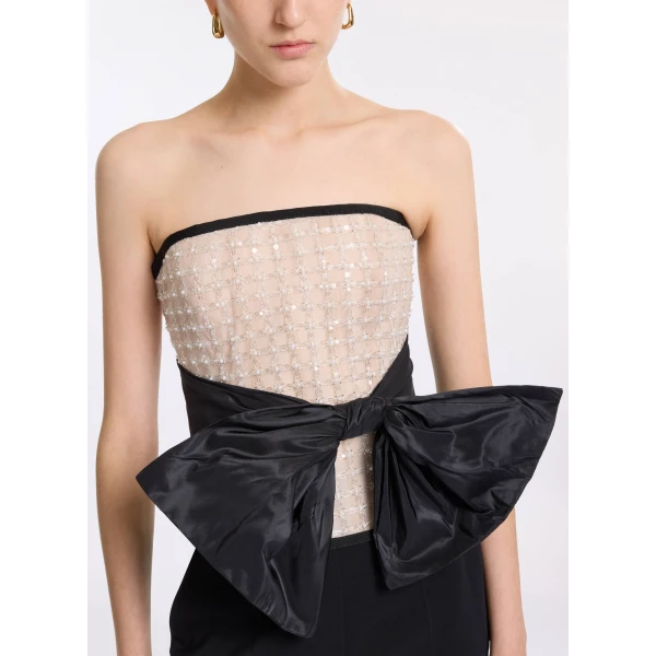 Elie Saab Pearl Corset With Bow Top, view 4