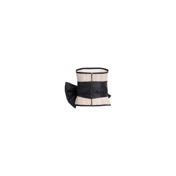 Elie Saab Pearl Corset With Bow in White featuring  – Luxury Designer Fashion at Coveti.