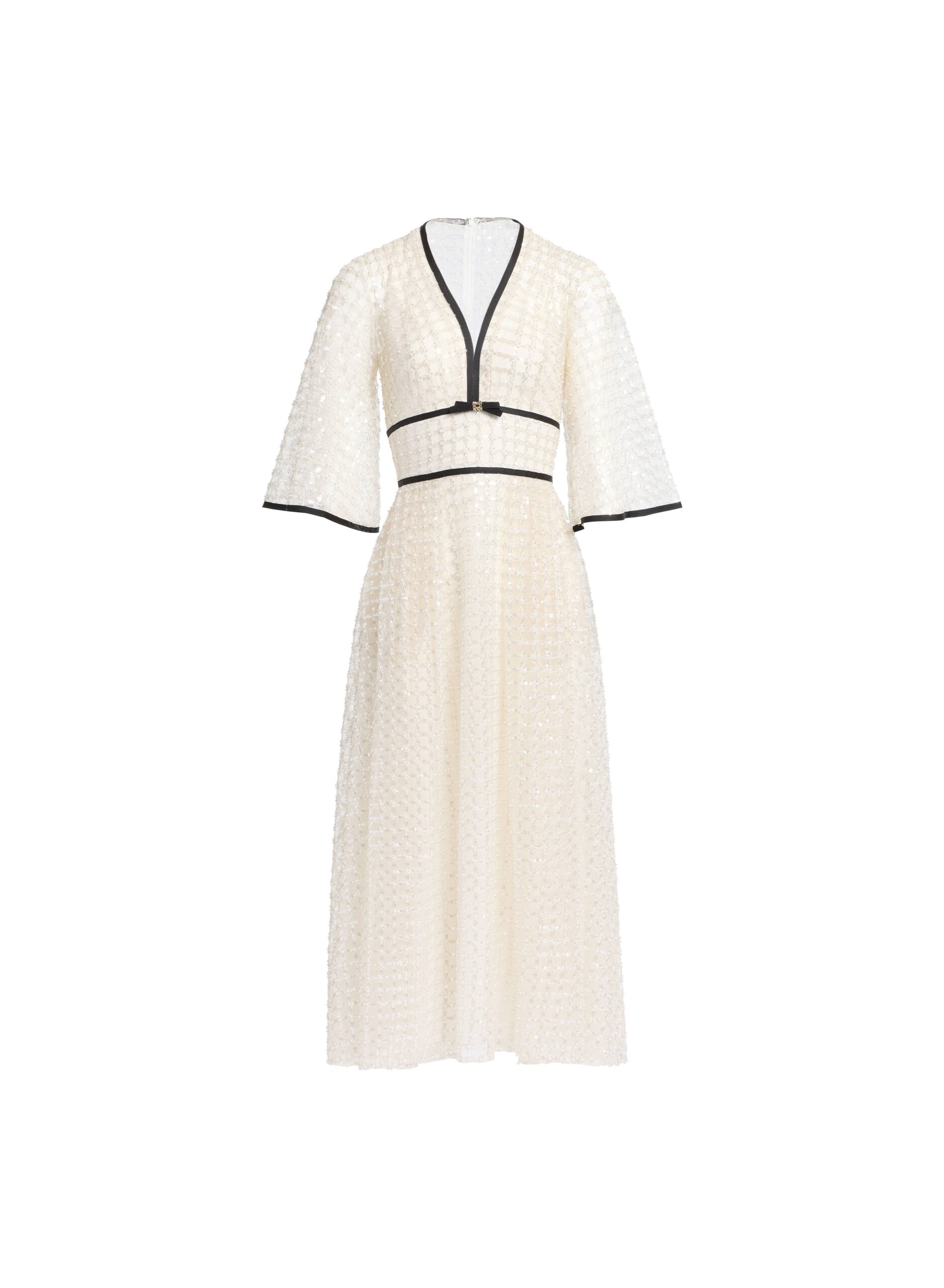 Elie Saab Pearl Midi Dress Elie Saab Pearl Midi Dress in White featuring – Luxury Designer Fashion at Coveti.