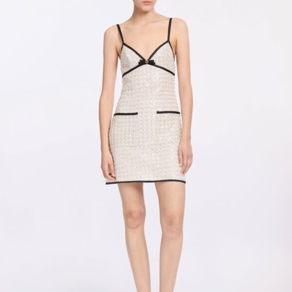 Elie Saab Pearl Short Dress in White featuring  – Luxury Designer Fashion at Coveti.