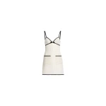 Elie Saab Pearl Short Dress in White featuring  – Luxury Designer Fashion at Coveti.