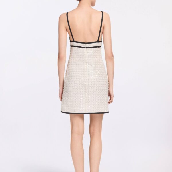 Elie Saab Pearl Short Dress in White featuring  – Luxury Designer Fashion at Coveti.
