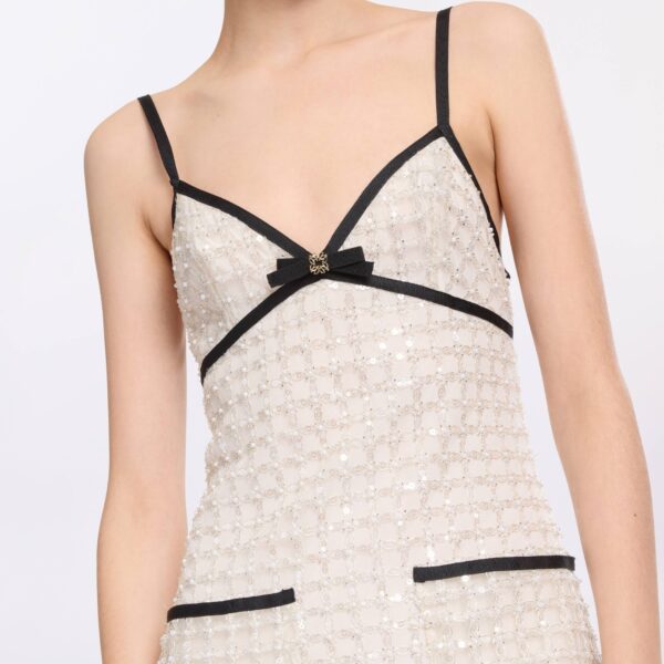 Elie Saab Pearl Short Dress in White featuring  – Luxury Designer Fashion at Coveti.
