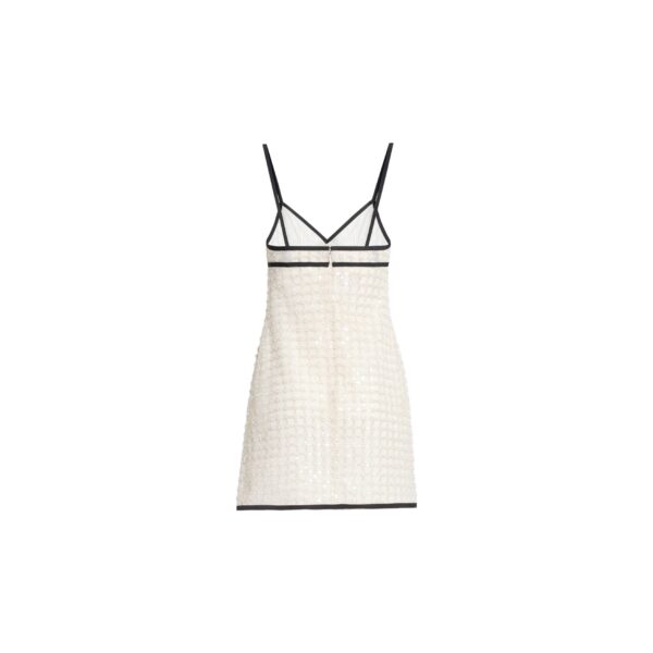 Elie Saab Pearl Short Dress in White featuring  – Luxury Designer Fashion at Coveti.