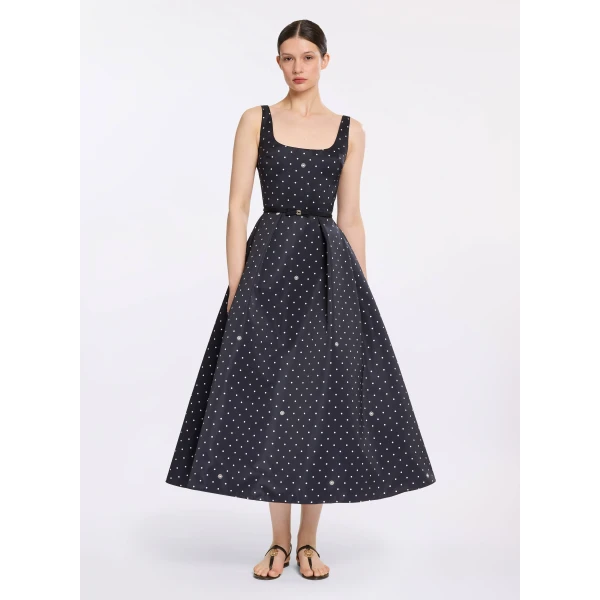Elie Saab Polka Dot Midi Dress, view 2