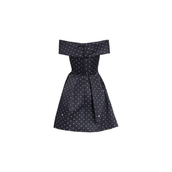 Elie Saab Polka Dot Short Dress in Black featuring  – Luxury Designer Fashion at Coveti.