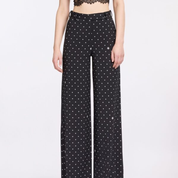 Elie Saab Printed Cady Pants in Black featuring  – Luxury Designer Fashion at Coveti.