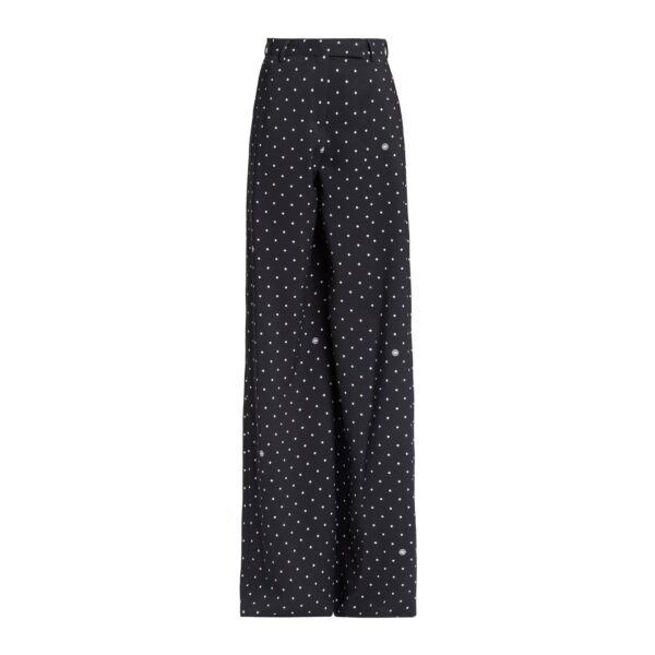 Elie Saab Printed Cady Pants in Black featuring  – Luxury Designer Fashion at Coveti.