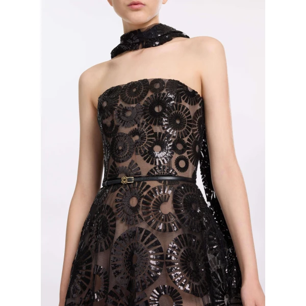 Elie Saab Sequin Embroidered Gown, view 4