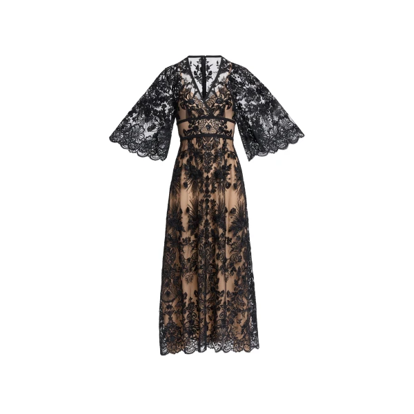Elie Saab Sequin Embroidered Lace Dress