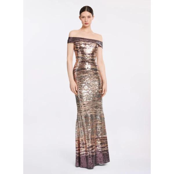 Elie Saab Sequin Embroidered Long Dress, view 2