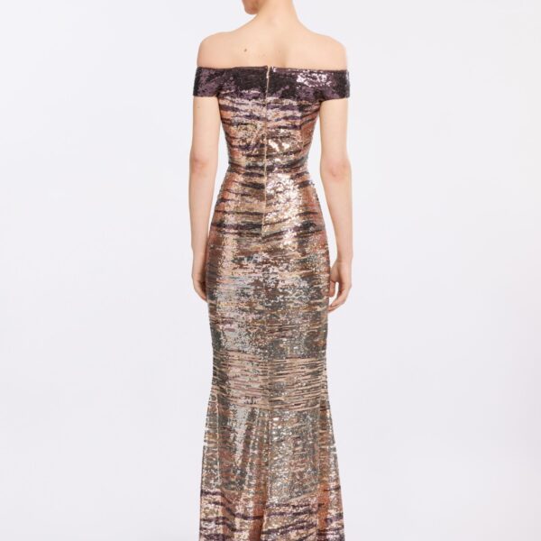 Elie Saab Sequin Embroidered Long Dress in Multicolour featuring  – Luxury Designer Fashion at Coveti.