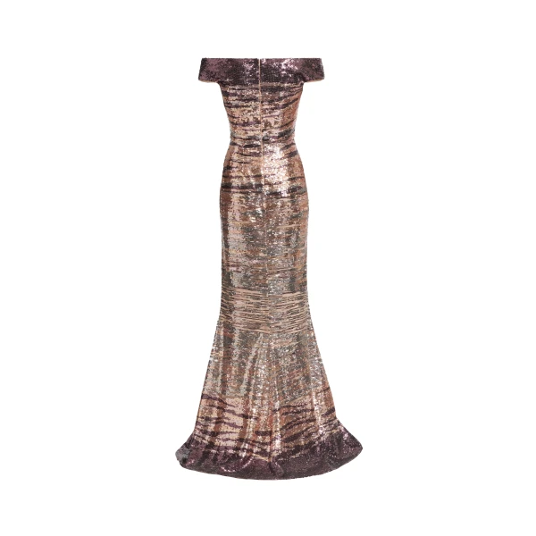 Elie Saab Sequin Embroidered Long Dress, view 5