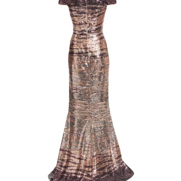 Elie Saab Sequin Embroidered Long Dress in Multicolour featuring  – Luxury Designer Fashion at Coveti.