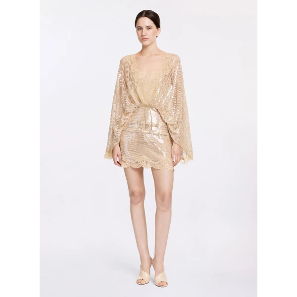 Elie Saab Sequined Mesh Dress, view 2