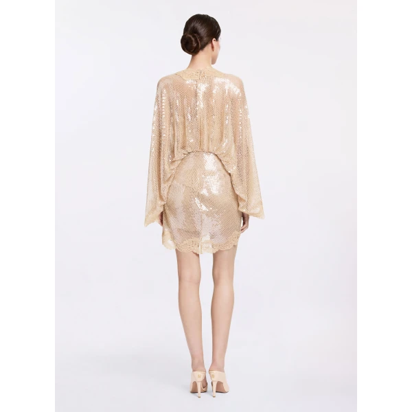 Elie Saab Sequined Mesh Dress, view 3
