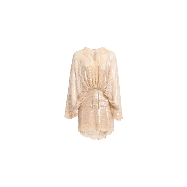 Elie Saab Sequined Mesh Dress, view 4