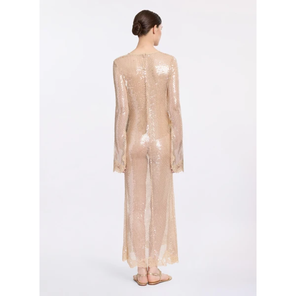 Elie Saab Sequined Mesh Midi Dress, view 3