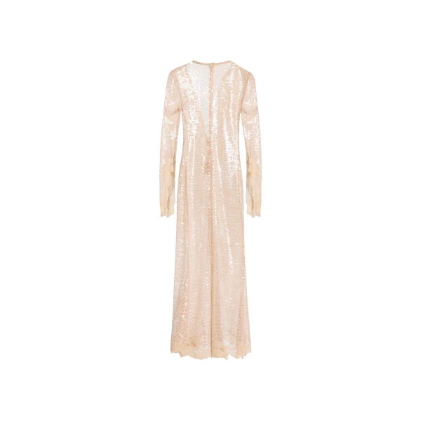 Elie Saab Sequined Mesh Midi Dress, view 5