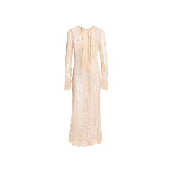 Elie Saab Sequined Mesh Midi Dress