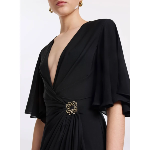 Elie Saab Silk Midi Dress, view 4