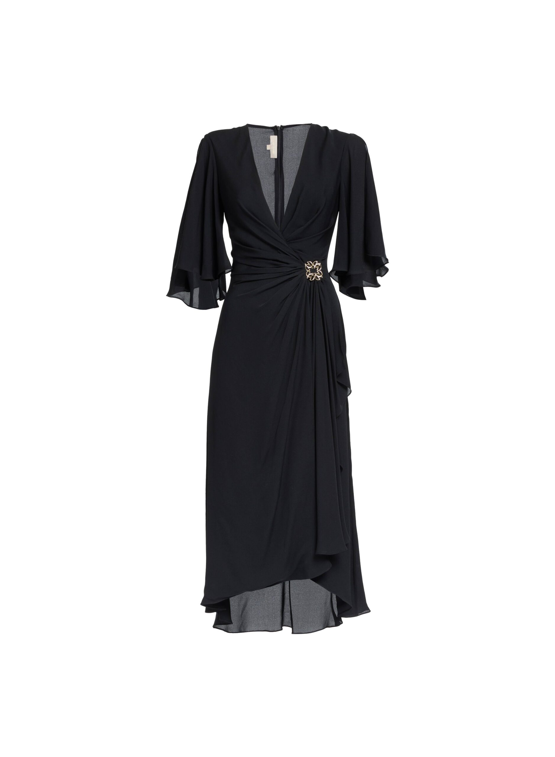 Elie Saab Silk Midi Dress Elie Saab Silk Midi Dress in Black featuring – Luxury Designer Fashion at Coveti.