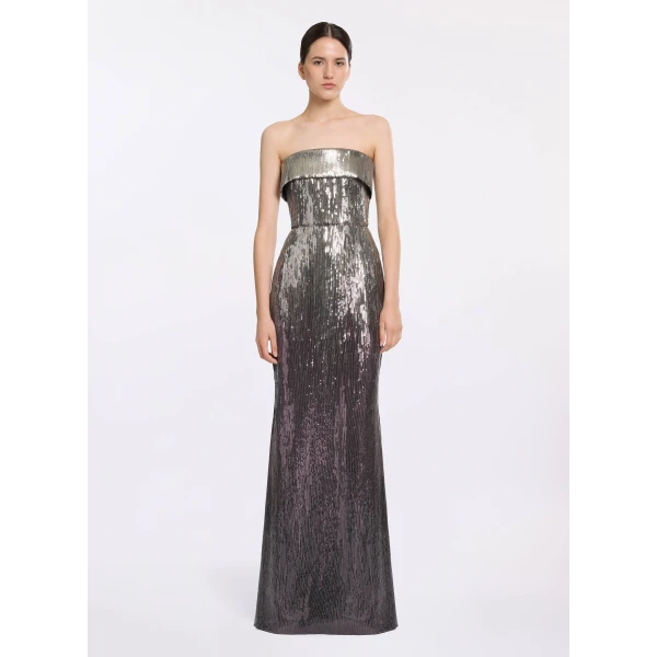 Elie Saab Strapless Gradient Sequin Gown, view 2