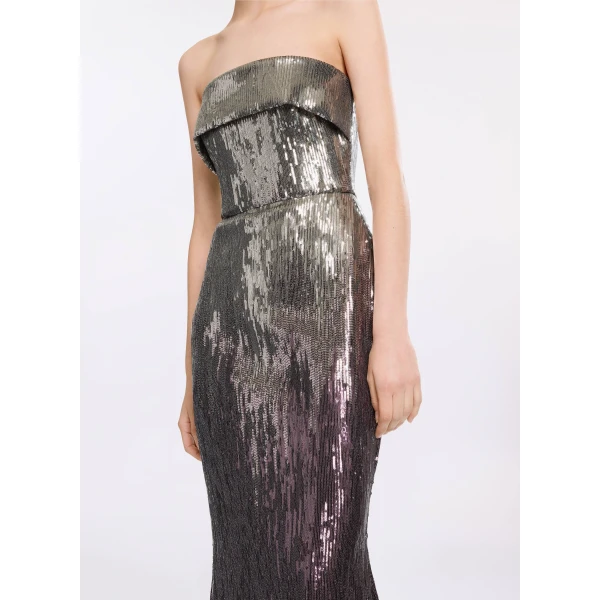 Elie Saab Strapless Gradient Sequin Gown, view 4