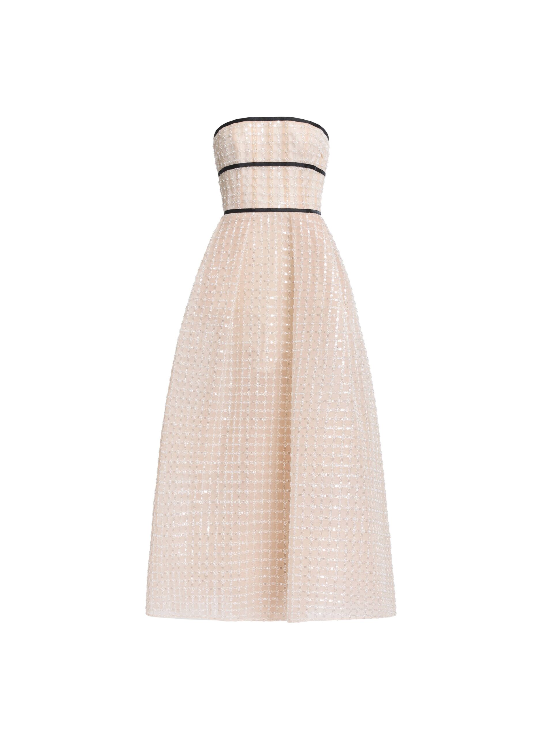 Elie Saab Strapless Pearl Midi Dress Elie Saab Strapless Pearl Midi Dress in White featuring – Luxury Designer Fashion at Coveti.