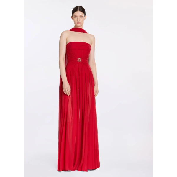 Elie Saab Strapless Silk Dress, view 2